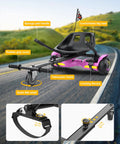 Two In One Off Road Self Balancing Scooter With Adjustable Seat Attachment For Kids And Adults, 6.5 Inch All Terrain Tires, Pink