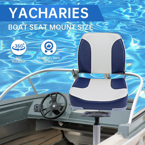 Boat Seat Swivel Mount With 360-Degree Rotation, Three Quarter Inch Steel Pin With Spring, Lock N Pin shown in use on boat