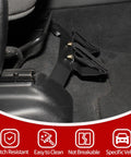 Under Front Seat Fire Extinguisher Bracket Mount for Dodge RAM 2018 to 2025 installed with adjustable nylon strap.