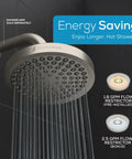 High Pressure Rain Shower Head With No Tools Needed Easy Install, Luxury Brushed Nickel 6 Inch Round, Adjustable Water Spray