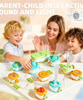 Hands On STEM Circuit Kit For Kids With 168 Projects and 37 Circuit Parts Electronics Building Blocks with family playing