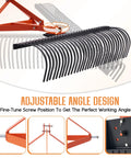 3 Point Tow Behind Rake With 60 Inch Width And 32 Steel Tines, Adjustable Angle Lawn Dethatcher And Landscape Rake close-up