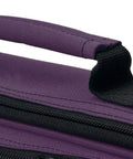 Rugged Slick Flute Case Cover For Large Molded Instruments Built Different With Heavy Duty 600D Nylon Purple Exterior top view with handle.