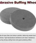Two Pack Six Inch By One Inch 180 Grit Nylon Fiber Polishing Wheels With Five Eighth Inch Arbor crafted for bench grinder use.