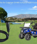 Y-30 Golf Cart Charging Power Cord Built Like A Tank 14 Awg Heavy Duty Workhorse For Coleman Dr48v And Kandi Agm Kruiser 4P Black 16 Ft ETL Listed in golf course setting.