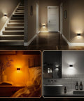 Two Pack Vintage LED Night Lights With 3000K Warm And 5000K Cool Dimmable Brightness, Plug In Wall Nightlights in staircase and rooms