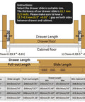 Diagram showing installation guidelines for Heavy Duty 12 Inch Soft Close Drawer Slides Full Extension Ball Bearing Black Two Pair