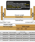 Soft Close Full Extension 16 Inch Ball Bearing Drawer Slides Heavy Duty Side Mount Black Pair For A Smooth Quiet Glide 100 Pound Load Capacity Durable Cabinet Drawer Glides Ideal For Home Renovations, size chart diagram