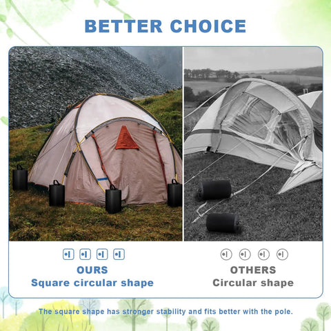 Comparison of 4 Pack Canopy Water Weight Bags 25L Each, 220 Lbs Total, Leg Weights for Gazebo and Pop Up Canopies, Tent in use