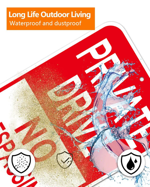 Built Legit Tough Private Driveway Sign 2 Pack 12X18 No Trespassing Warning Board Rust Free Aluminum, waterproof and dustproof feature.