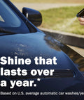 Close-up of a car hood being sprayed with Two Piece Exterior Car Finishing Kit With Scratch Doctor Car Scratch Remover And Graphene Coating Spray For A Showroom Shine Easy Two Step Quick Process Delivers Dramatic Results That Last And Keeps Your Ride Protected.
