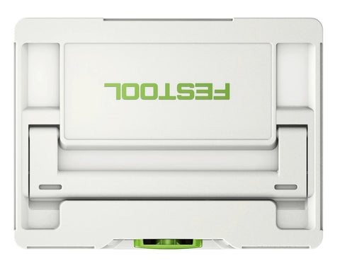 Top view of Systainer 204841 SYS3 M 1 For Tool Organization And Quick Transport, showing latches and logo, compatible design.