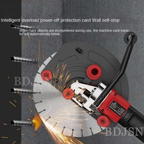 Heavy Duty Electric Concrete Edge Cutter Saw With 8900W Wall Cutting Motor cutting through concrete with sparks flying.