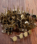 Top Shelf Bronze Decorative Upholstery Tacks With Flat Head 100 Piece Furniture Hardware Kit For DIY Restoration Projects, solid iron, antique brass finish.