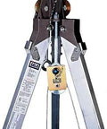 Advanced Confined Space Tripod Pulley For Industrial Worksite Use With Detent Pin Attachment Lifeline Retention System