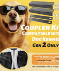 Two Kennels Side By Side Coupler Kit With Two Top Brackets And Two Bottom Braces Includes Eight Mounting Bolts And Washers