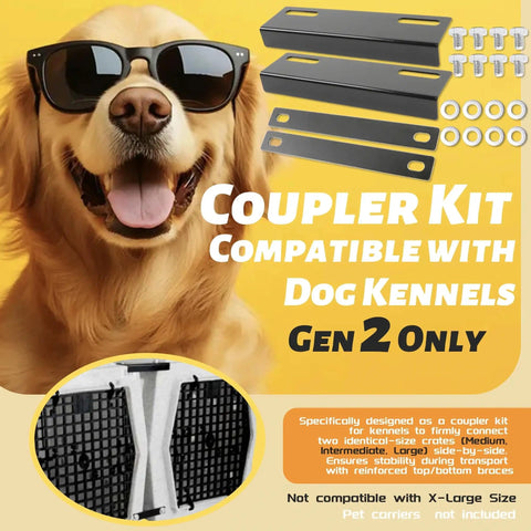 Two Kennels Side By Side Coupler Kit With Two Top Brackets And Two Bottom Braces Includes Eight Mounting Bolts And Washers