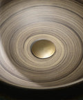 Bathroom Vessel Sink Vintage Hand Engraving Skirted Vessel, ceramic round sink with unique swirl line design.