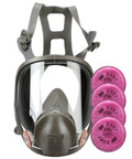 Full Face Respirator Kit For Mold Remediation 6900, Reusable, Large with four 2097 P100 filters, front view