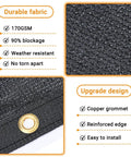 Close-up of Privacy Fence Screen 6x50ft For Yard And Backyard, 170 GSM Heavy Duty Shade Cover With Copper Brass Grommets details