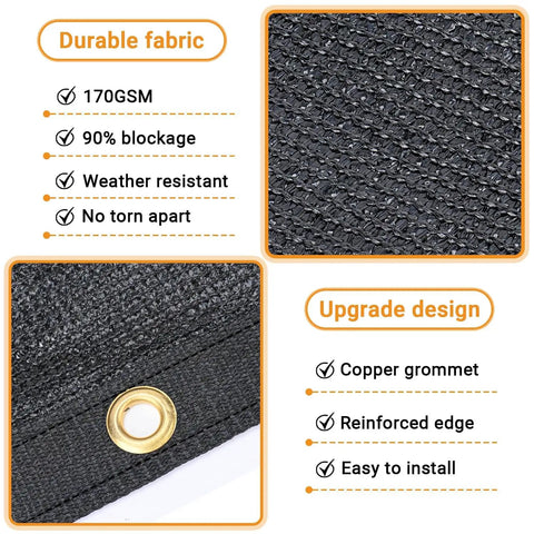 Close-up of Privacy Fence Screen 6x50ft For Yard And Backyard, 170 GSM Heavy Duty Shade Cover With Copper Brass Grommets details