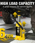 6 Ton Bottle Jack With Carrying Case And Pump Handle lifting vehicle, multi directional welded design, yellow