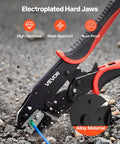 Ratcheting Wire Crimpers For 10 To 24 Awg Cables Featuring No Sweat Jaws And Clearly Labeled Metric Gauge Scales For Hassle Free Electrical Terminal Crimping Plus Quick Release Adjustment For Top Shelf Automotive Builds on rugged terrain.