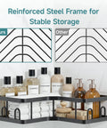 Adhesive Corner Shower Caddy 3-Pack With Soap Holder And Hooks, Space-Saving, No Drill Bathroom Shelves, Reinforced Frame, Black