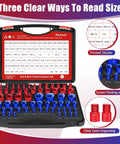 64 Piece Thread Checker Kit With 36 Standard And 28 Metric Sizes, Handy Boxed Set with gauges on display.