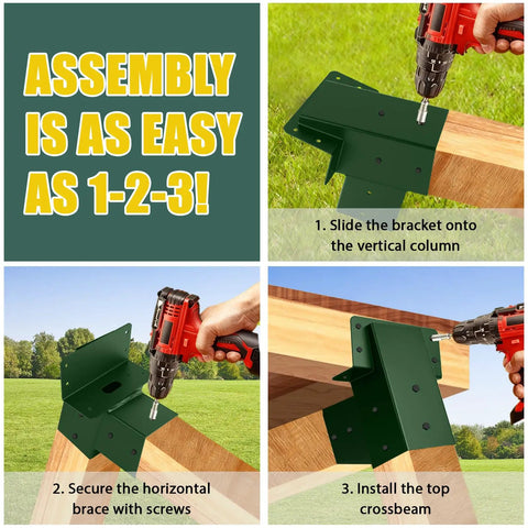 Heavy Duty 4x4 Compound Angle Deer Stand Brackets For Treehouses, Hunting Blinds, Swing Sets, Viewing Platforms, And Playground Equipment Tough As Nails For Any Weather