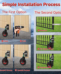 Installation steps for 8 Inch Heavy Duty Gate Wheel With Brake For Wooden Gates And Metal Tube Gates, Spring Loaded 750Lbs Capacity
