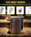 Two Pack Desk Cup Holder Clamp On No Tools Needed For 40oz Tumblers Anti Spill Fits Desks From 0.2 To 2 Inches Thick Easy Install Walnut Finish