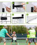 Pro Grade Official Regulation 22 By 3 Foot Pickleball Replacement Net installation and play demonstration