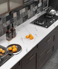 White Marble Countertop Contact Paper 36 By 200 Inches Peel And Stick Waterproof Vinyl Wallpaper in modern kitchen