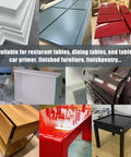 Collage of various furniture and car panels painted with Pro Grade HVLP Spray Gun Kit 1.7mm Nozzle 600cc Gravity Feed