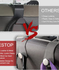 Comparison of Badass Leather Car Headrest Hooks Two Pack Hella Sturdy Seat Storage Hangers For Bags And Groceries Top Shelf Ride Setup Gray.