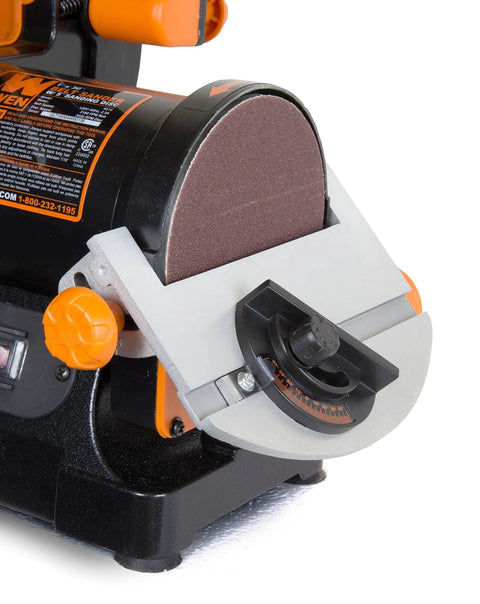 Two-In-One Benchtop Belt And Disc Sander That Is A Real Workhorse With 1 x 30 Inch Belt And 5 Inch Disc, 2.3A Motor Delivers Up To 3160 FPM Belt Speed And 3450 RPM Disc, Heavy Duty Base, Dual Dust Ports For Maximum Vacuuming