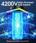 Outdoor Bug Zapper 4 In 1 4200V Electric Mosquito Zapper Rechargeable Cordless With 5000mAh Battery IP68 Waterproof
