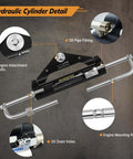 150HP Marine Pro-Grade Hydraulic Outboard Steering Kit With Bi-Directional Locking Cylinders, showing cylinder details and components.