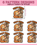 Team Punchs Iron On Transfers 6 Pack 7x7 Inch DTF Heat Press Stickers with cute monkey design for apparel
