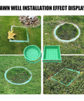 Heavy Duty Resin Manhole Cover With Frame For Lawn And Garden 90x90cm Weatherproof Drainage Solution installed on lawn