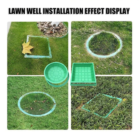 Heavy Duty Resin Manhole Cover With Frame For Lawn And Garden 90x90cm Weatherproof Drainage Solution installed on lawn