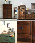 Wooden furniture with Two Pack Vintage Drawer Ring Pulls 3.78 Inch Black Zinc Alloy Cabinet Handles, shown in various cabinet setups.