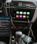Interior of a car showing Coiled Lightning Cable Car Ready 3Ft Retractable iPhone Charger Cord 2 Pack MFi Certified No Tangle Spring Coil.
