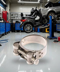 Beefy Stainless Steel Exhaust Band Clamp For Motorcycle And Car Replacement Easy Install Water Hose Clamp Corrosion Resistant Fits 48 To 51 Mm Exhaust Systems Universal Heavy Duty Clamp For Quick Secure Fit