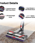 High Torque Brush Head Replacement For Dyson V11 V15 V10 V8 V7 Vacuums With Anti Tangled Brush And Three Adjustable Suction Modes