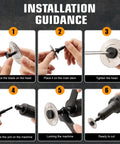 Installation steps for using two inch cut off wheel with one quarter inch stem mandrel for die grinder or drill, 100T, includes two discs.