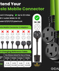 Four Prong Dryer Y Splitter Cable 30 Amp NEMA 14 30P To Dual NEMA 14 30R Receptacles STW 10AWG 4C Power Cord for Tesla