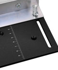 Professional Grade Aluminum Router Table Insert Plate With Precision Mounting Rings For Hardcore Diy Woodworking Benches in matte black showing scale and fittings.