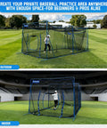 20x10x8 Ft Baseball Softball Cage With Hitting Net Dual Sided 7 Ply Netting For Hitting Pitching Fielding Heavy Duty Metal Frame